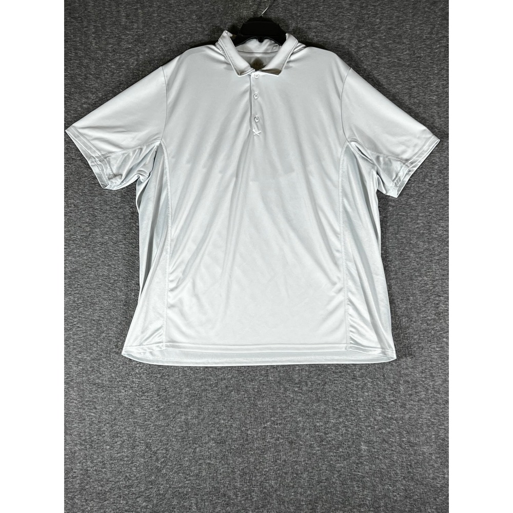 Huk Mens Performance Fishing Polo Shirt Light Gray Mesh Panel XXXL 3XL